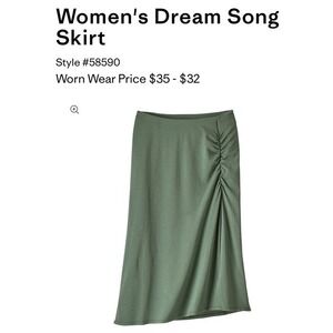 Patagonia Dream Song Skirt Women's Size Large Sage Ruched Side Soft Knit
